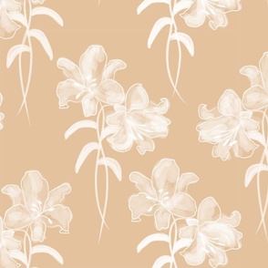 White Lilies on Cream - Elegant, Minimal Florals