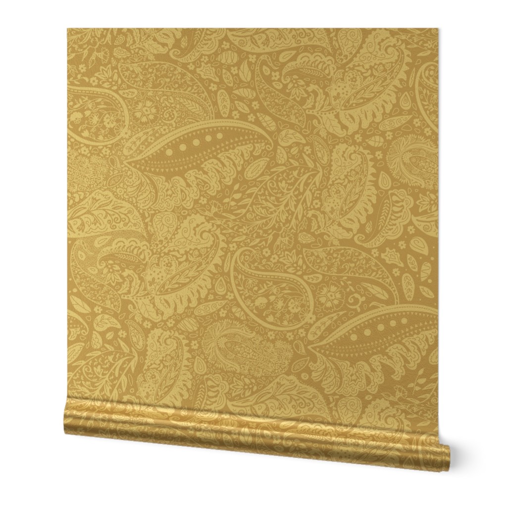 beautiful floral ornate paisley off-white / White Dove and neutral beige / stone house - large scale