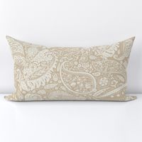 beautiful floral ornate paisley off-white / White Dove and neutral beige / stone house - large scale