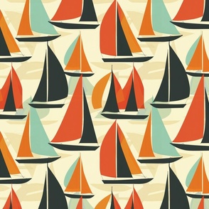 Retro Nautical Sailboat Pattern