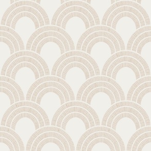 Neutral Etched Scallop Wallpaper - Large