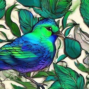 xl emerald tanager birds