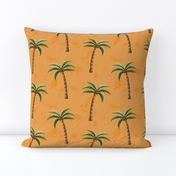 Vintage Yellow Coconut Palm Tree Pattern With Tropical Y2K Beach Girl Aesthetic 