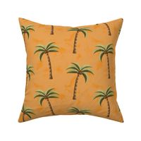 Vintage Yellow Coconut Palm Tree Pattern With Tropical Y2K Beach Girl Aesthetic 