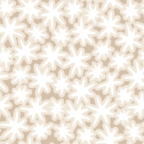 White Starbursts on Sand and Tan L
