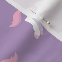 Cute unicorns, lilac background, big size