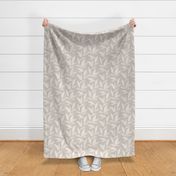 Large Botanical Vine With Stippled Leaves in Beige Ivory 12in