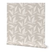 Large Botanical Vine With Stippled Leaves in Beige Ivory 12in