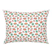 Groovy geometric watermelon summer - fruit melon design in faded vintage orange pink on white 