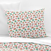 Groovy geometric watermelon summer - fruit melon design in faded vintage orange pink on white 