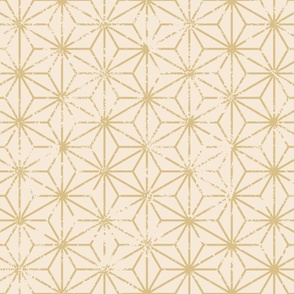 Large Scale Textured Graphic Stars in Gold and Cream