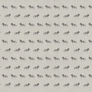 Hand Painted Zebras In Rows On Textured Neutral Beige Small