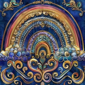 Boho Art Nouveau Rainbows