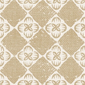 Tile Diamond Floral - Latte - Large