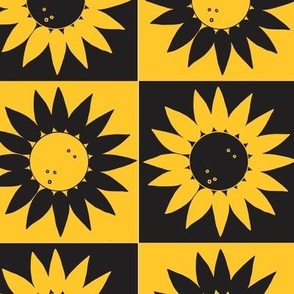 Yellow & Black Sunflower Check