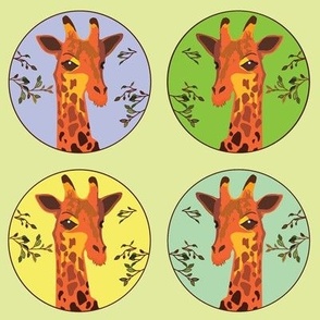 Giraffe lime green 8x8 repeat