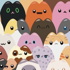 A crowd of cute kitty cats