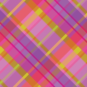 The Madras Diagonal Plaid-Pink Mardi Gras Palette