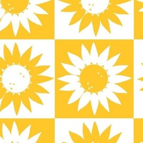 Yellow & White Sunflower Check