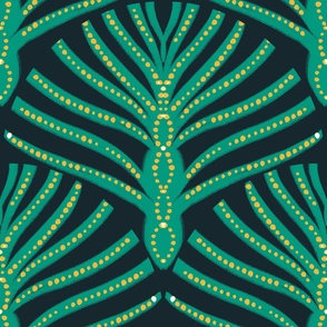Taino Geometric Harmony: Teal, Turquoise, Large