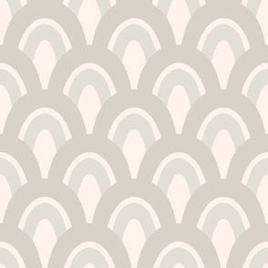 Retro Rainbow Scallop neutral tan large