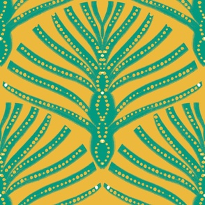 Taino Geometric Harmony: Yellow, Turquoise, Large 