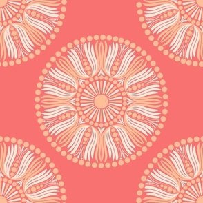 12” Peaches and Cream Dot Polka Mandala - Medium