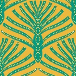 Taino Geometric Harmony: Yellow, Turquoise, Medium