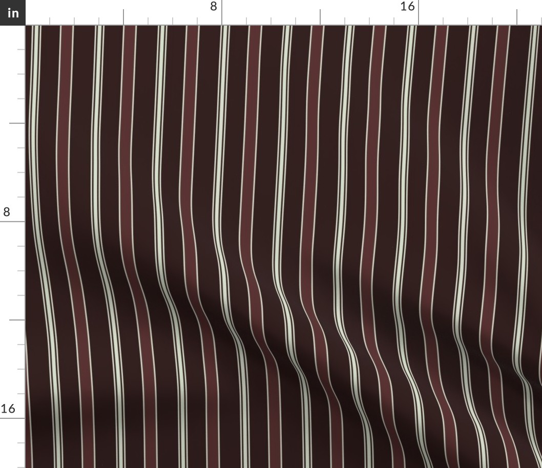 Deep Burgundy Striped Pattern // Medium Scale // Elegant Regency Style Design