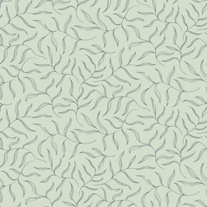 Mint Green Olive Leaf // Small Scale // Minimalist Botanical Illustration