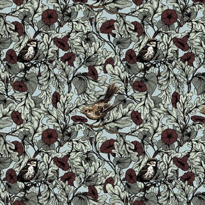 Providence Oak // Medium Scale // Naturalist Botanical with Deep Red Accents