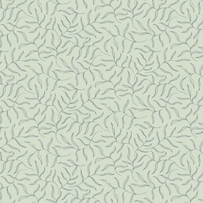 Mint Green Olive Leaf // Small Scale // Minimalist Botanical Illustration