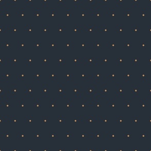 Classic Polka Dot // Large Scale // Navy Blue and Burnt Orange Minimalist Design with Simple Motifs