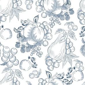 Fruity Toile in Navy