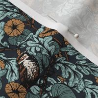 Providence Oak // Small Scale // Navy Color-way // Arts and Crafts Movement Inspired Naturalist Botanical Print