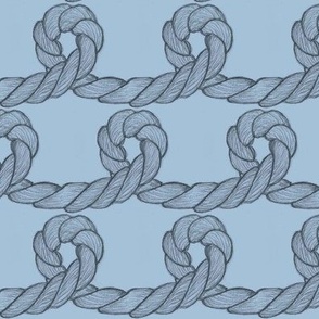 nautical rope, loops muted grey blue