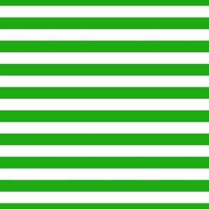 FS Stripes Kelly Green and White One Inch 1 In