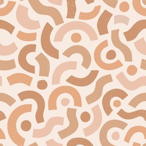 Abstract Noodles - Modern Minimalist Shapes in warm neutrals (large) 