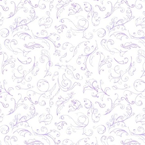  Hand Painted Watercolor Flourishes - Large Lilac 