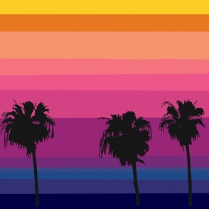Ocean sunset & palms