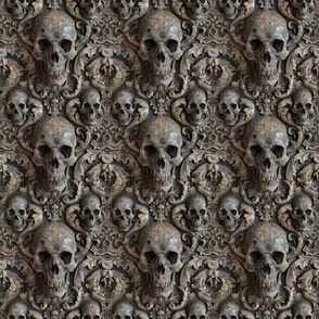 Gothic Elegance: Baroque Skulls in Monochrome