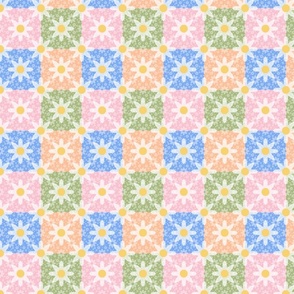 Spring Daisies (pastel patchwork) (small)