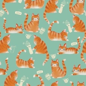 Bad Orange Tabby Cats Knocking Stuff Over