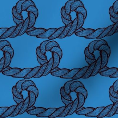 nautical rope, loops bright blue