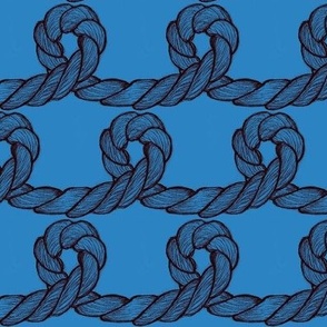 nautical rope, loops bright blue