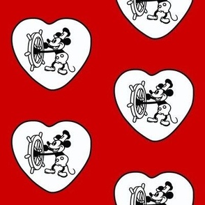 Steamboat Willie Heart on Red