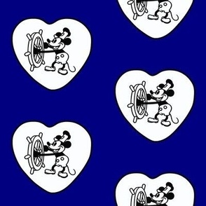 Steamboat Willie Heart on Blue