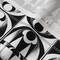 Medium Scale // Black and White Contrasting Shapes Abstract Graphic Print 