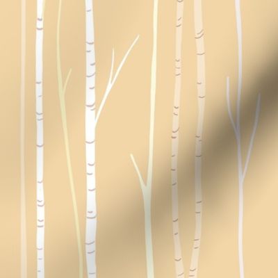 Quiet Birches in Soft Amber