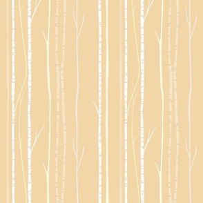 Quiet Birches in Soft Amber